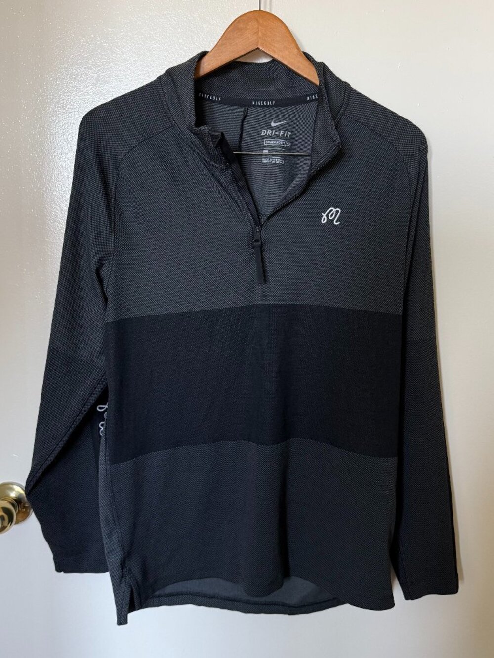 Nike x Malbon Black Dri-Fit Two Tone Quarter Zip Golf‎ Pullover Sweater S